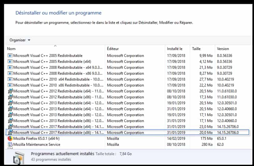 Programmes et fonctionnalités Programmes et fonctionnalités