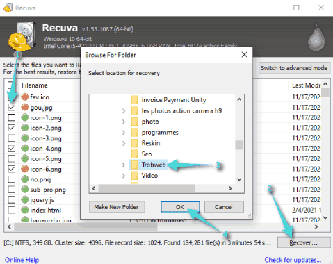 برنامج استرجاع الملفات المحذوفة