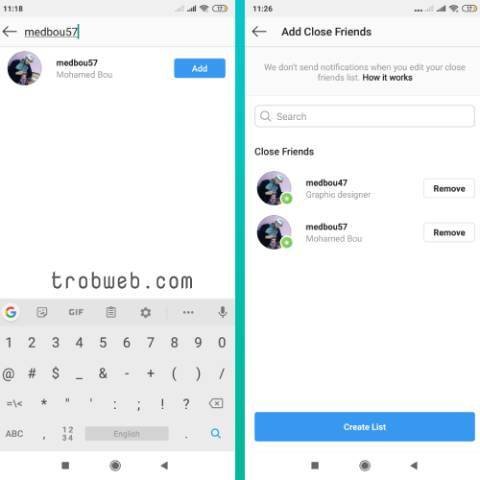 كيفية إعداد قائمة الأصدقاء المقربين على انستقرام