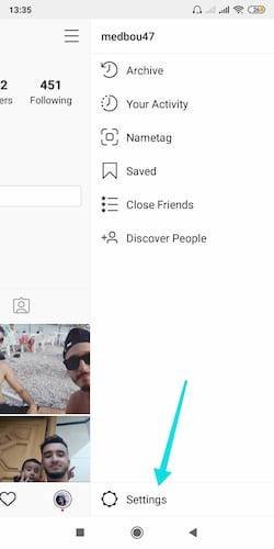 إعدادات حساب انستقرام