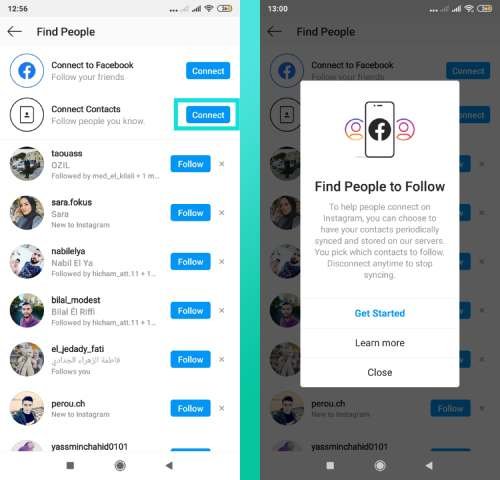 كيفية البحث عن شخص في انستقرام عبر رقم هاتفه