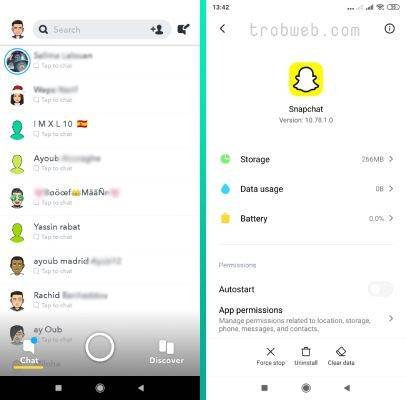 عمل سكرين شوت على سناب شات دون اكتشاف ذلك من خلال مسح البيانات