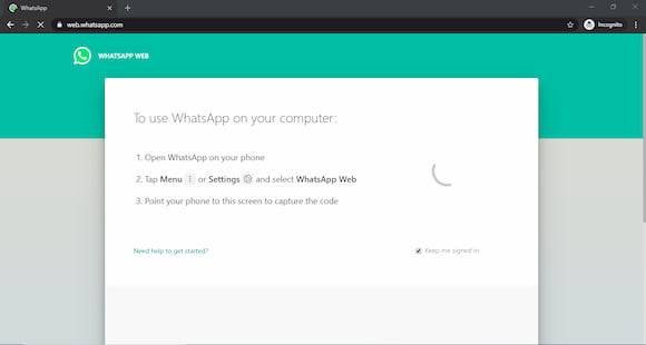 فتح واتس اب ويب في نافذة التصفح المتخفي على جوجل كروم