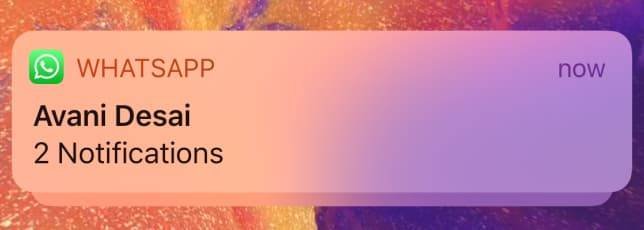 إشعار رسالة واتس اب على ايفون