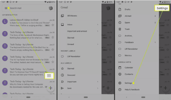 تغيير صوت إشعارات البريد الإلكتروني gmail