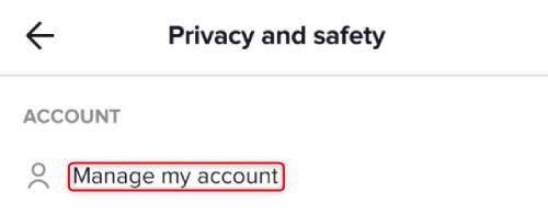 إدارة حساب تيك توك