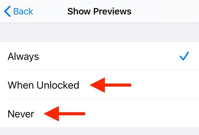 منع ظهور إشعارات واتس اب على شاشة قفل ايفون