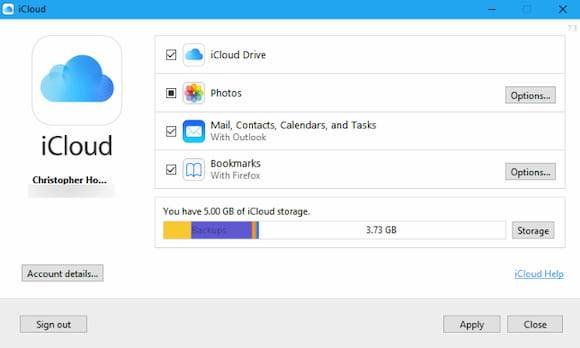 نقل الصور من خلال مزامنة عبر icloud