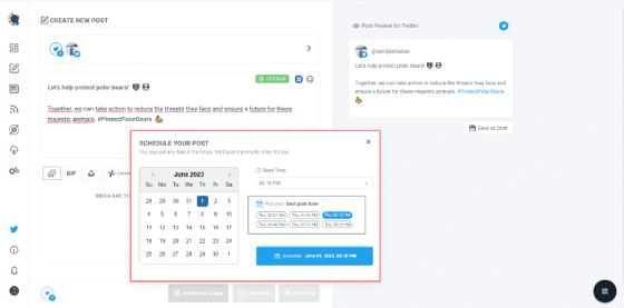 جدولة التغريدات على twitter