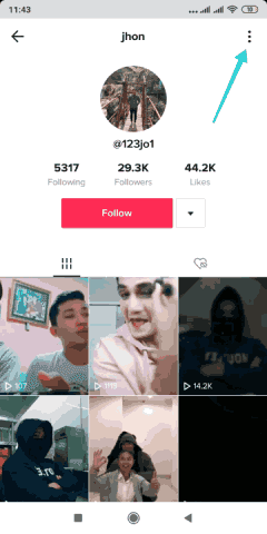 حظر شخص على Tiktok