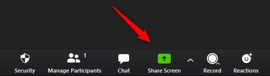 مشاركة شاشة الكمبيوتر في محادثة زووم