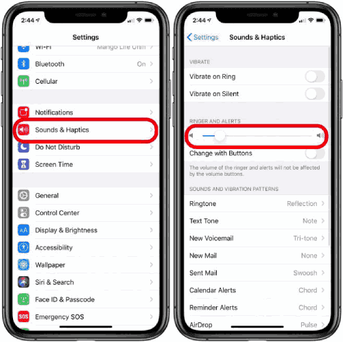 كيفية تغيير مستوى صوت منبه الايفون