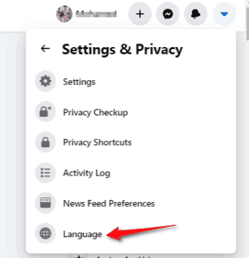 إعدادات اللغة