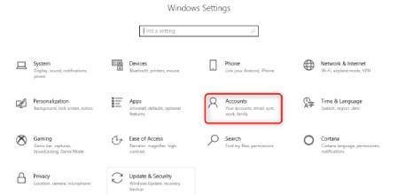 إعدادات الحسابات