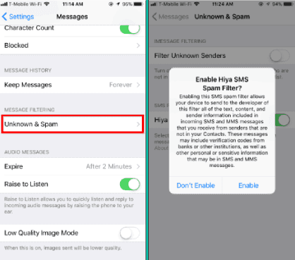 كيفية حظر الرسائل الغير مرغوب فيها على الايفون