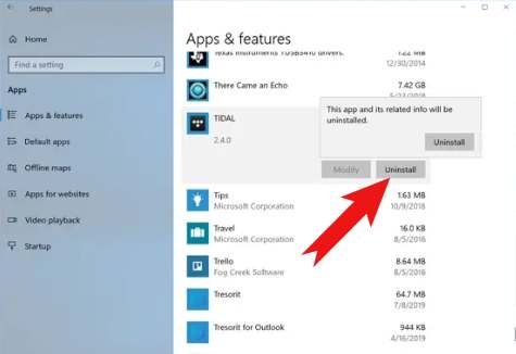 حذف البرامج من الكمبيوتر على ويندوز 10
