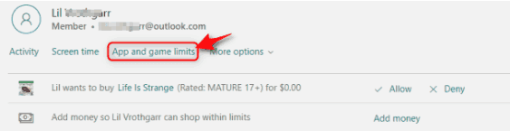 تعيين حدود وقت استخدام البرامج في windows 10