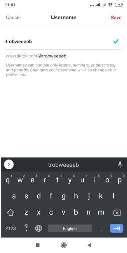 تغيير إسم البروفايل في تيك توك