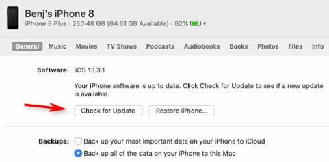 تحديث نظام الايفون من الكمبيوتر