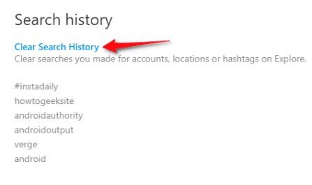 كيفية حذف سجل البحث في انستقرام عبر الكمبيوتر