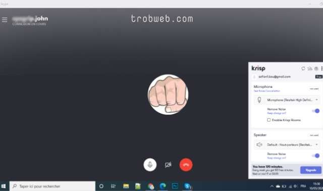 إزالة ضجيج الخلفية في المحادثات عبر الكمبيوتر