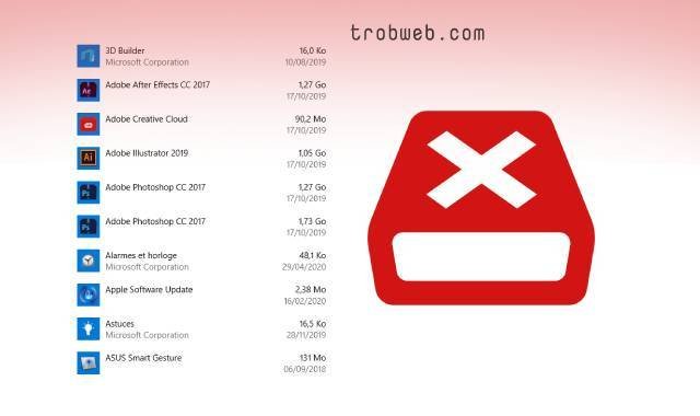 إلغاء تثبيت البرامج على ويندوز 10