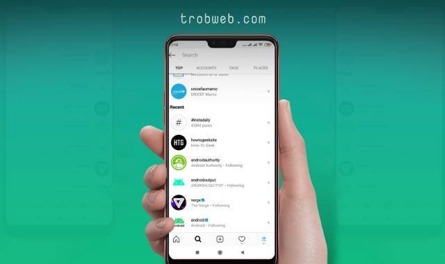 كيفية حذف سجل نتائج البحث في instagram