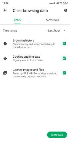 مسح بيانات المسجلة في متصفح salamweb
