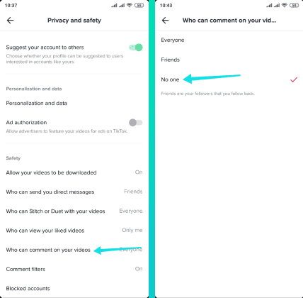 كيفية تعطيل التعليقات على فيديوهاتك في تيك توك