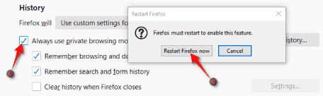 كيفية فتح متصفح موزيلا فايرفوكس في وضع التخفي دائماً