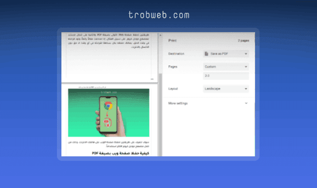 كيفية حفظ صفحة ويب كملف pdf في جوجل كروم