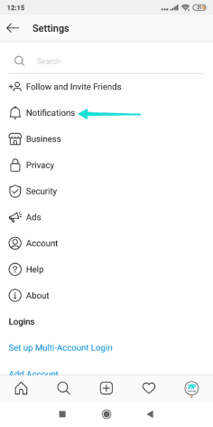 إيقاف ظهور إشعارات انستقرام على الهاتف