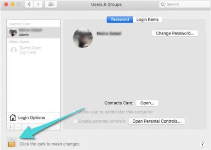 إزالة حذف حساب مستخدم ضيف على جهاز الماك