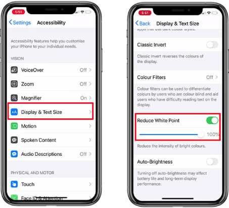 كيفية تقليل سطوع شاشة iphone