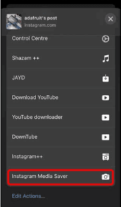 تحميل فيديو انستقرام باستخدام اختصار Instagram Media Saver