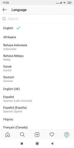 كيفية تغيير لغة حسابك انستقرام