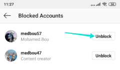 كيفية إلغاء حظر شخص على instagram