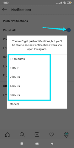 تعطيل ظهور إشعارات انستقرام على الأندرويد والايفون