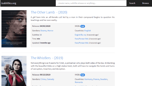 موقع الترجمات Isubtitles