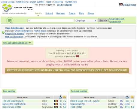 موقع الترجمة OpenSubtitles
