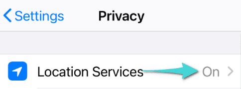 ميزة خدمات الموقع في الايفون