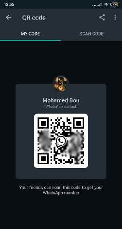 إظهار كود QR واتس اب الخاص بي