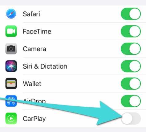 تعطيل CarPlay من الايفون