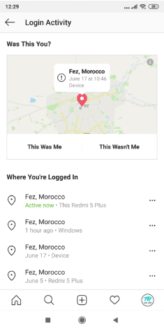 معرفة هل قام شخص ما بفتح حسابي instagram