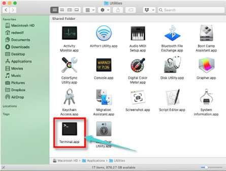كيفية فتح Terminal على Mac