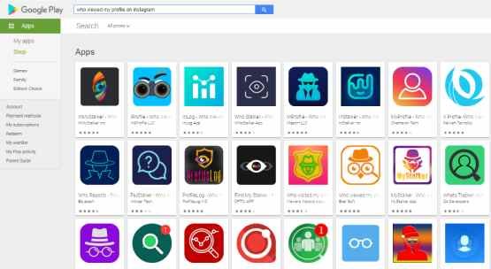 هل يمكنني معرفة من زار بروفايل instagram عبر التطبيقات