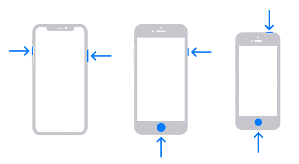 أزرار التقاط لقطة الشاشة في الايفون
