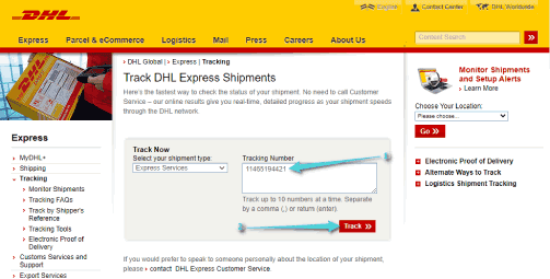 كيفية تتبع شحنة DHL