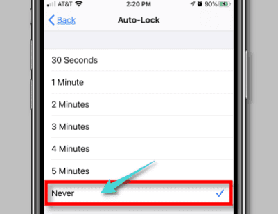 كيفية جعل شاشة الايفون لا تنطفئ