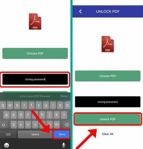 حذف كلمة السر من PDF